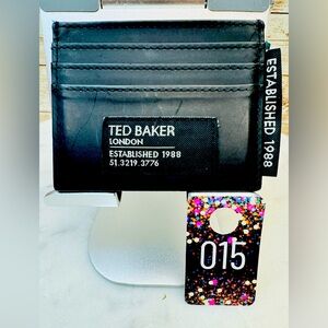 Ted Baker London Men Women Unisex  Cardholder/Case Black EUC 7 Slots Card